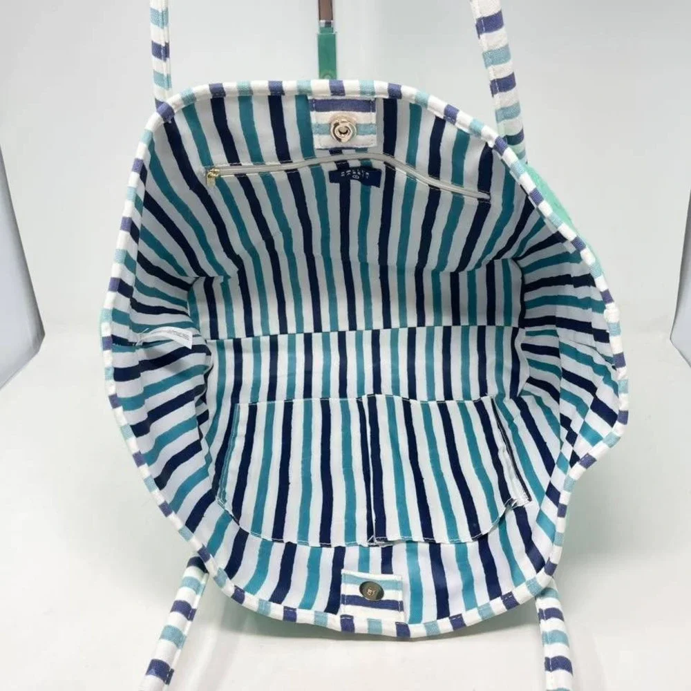 Roller Rabbit x Target Star Geo Large Terry Beach Tote Bag Teal Green